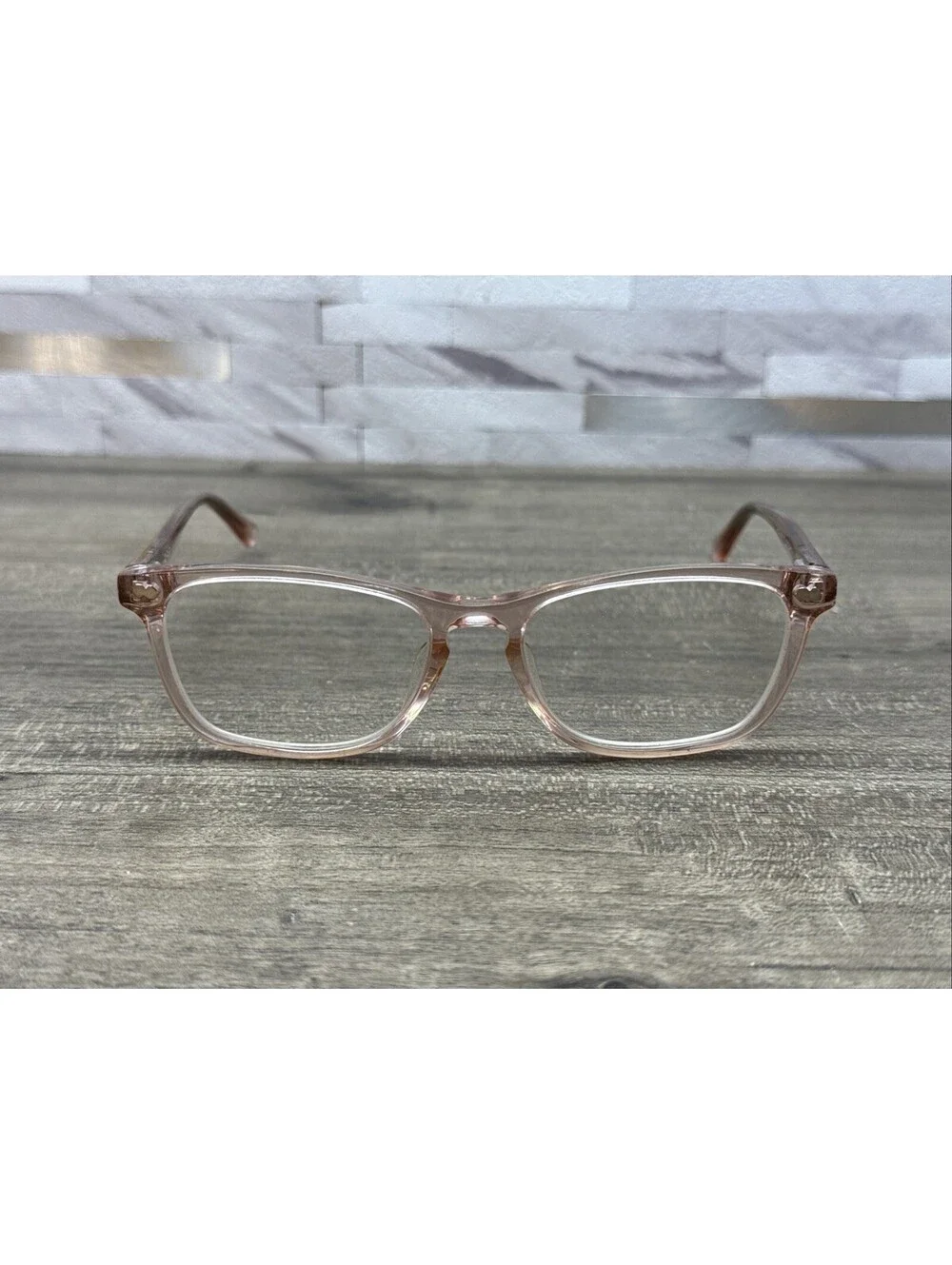 Pair The Casper Clear Pink Rectangle 007 Eyeglasses Frames Only 52-17-140